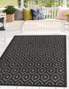 Garden Lattice Charm Collection Area Rug - Arbor (Charcoal) Rectangle Charcoal  lifestyle 2