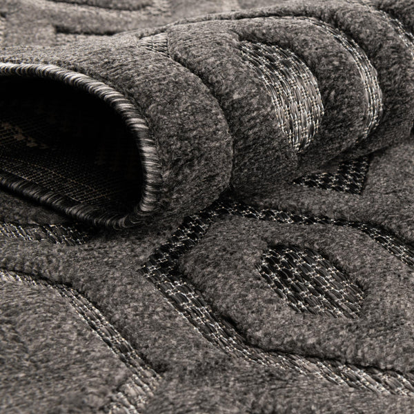 Garden Lattice Charm Collection Area Rug - Arbor (Charcoal) Rectangle Charcoal  lifestyle 13