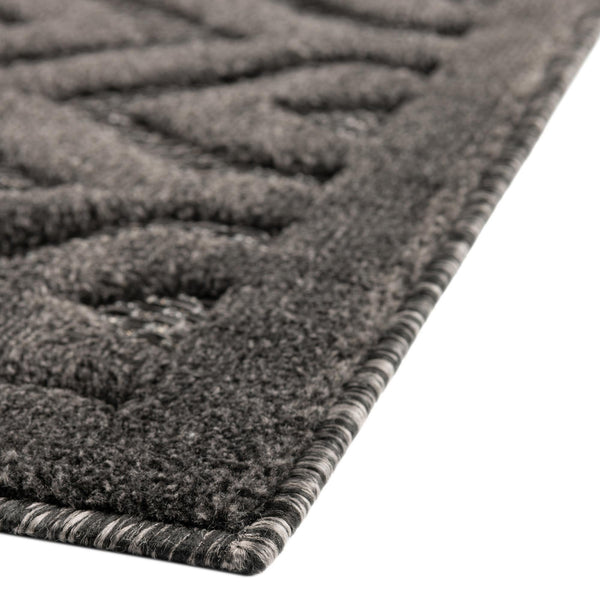 Garden Lattice Charm Collection Area Rug - Arbor (Charcoal) Rectangle Charcoal  lifestyle 14