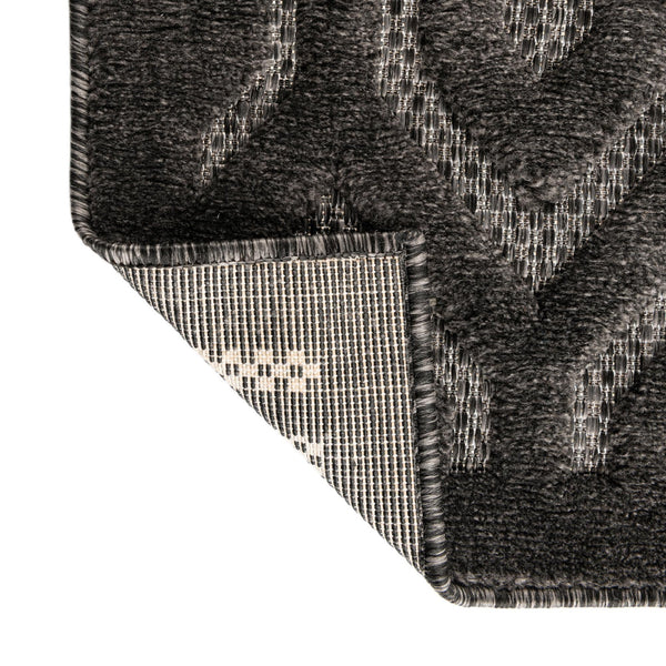 Garden Lattice Charm Collection Area Rug - Arbor (Charcoal) Rectangle Charcoal  lifestyle 16