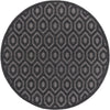Garden Lattice Charm Collection Area Rug - Arbor (Charcoal) Round Charcoal  lifestyle 35