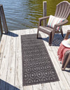 Garden Lattice Charm Collection Area Rug - Arbor (Charcoal) Runner Charcoal  lifestyle 22