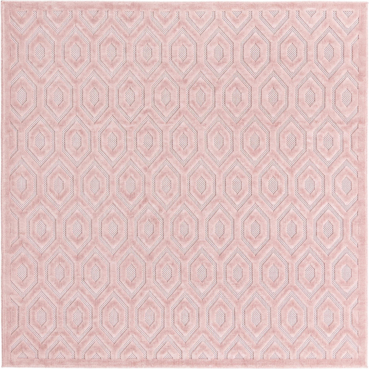 Garden Lattice Charm Collection Area Rug - Arbor (Pink) Square Pink  lifestyle 17
