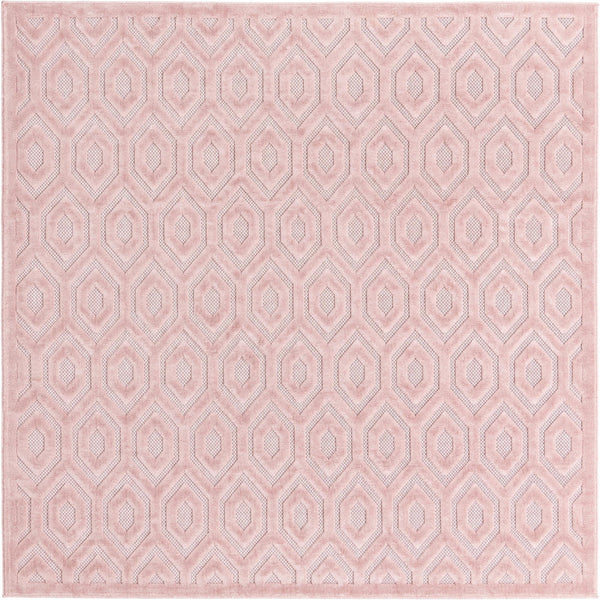 Garden Lattice Charm Collection Area Rug - Arbor (Pink) Square Pink  lifestyle 17