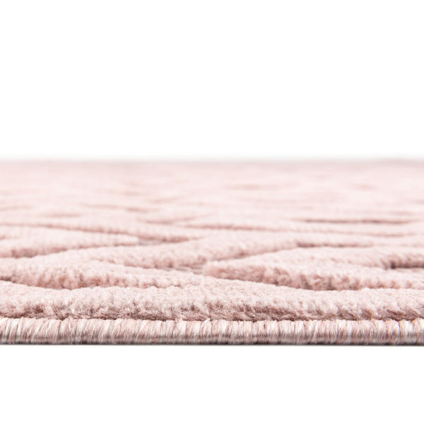 Garden Lattice Charm Collection Area Rug - Arbor (Pink) Round Pink  lifestyle 35