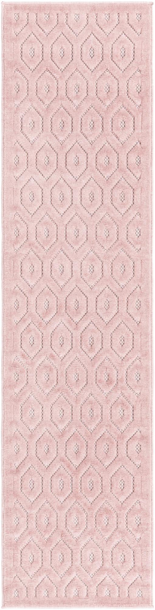 Garden Lattice Charm Collection Area Rug - Arbor (Pink) Runner Pink  lifestyle 19