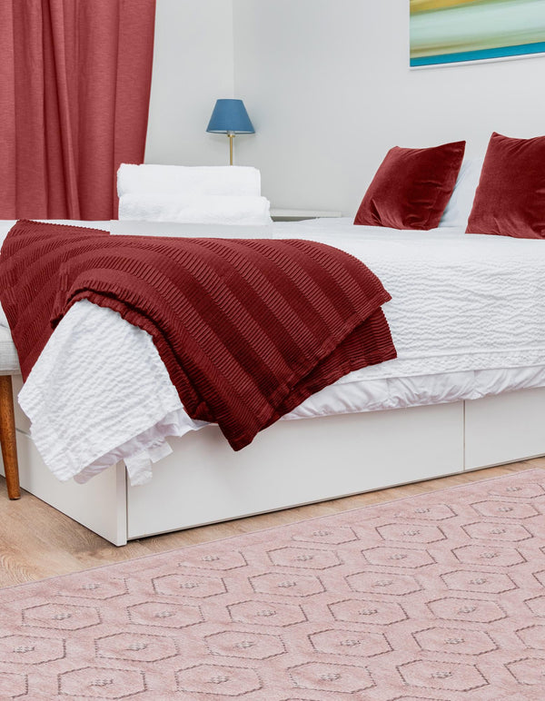 Garden Lattice Charm Collection Area Rug - Arbor (Pink) Runner Pink  lifestyle 33