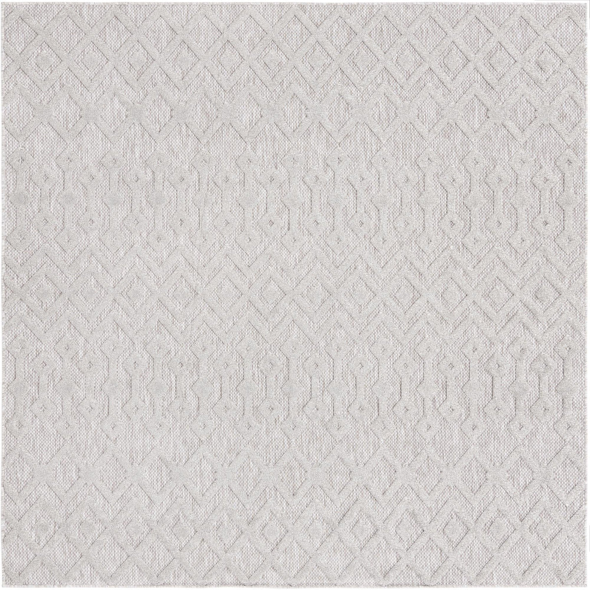 Garden Lattice Charm Collection Area Rug -  Pergola (Grey) Square Grey  lifestyle 17