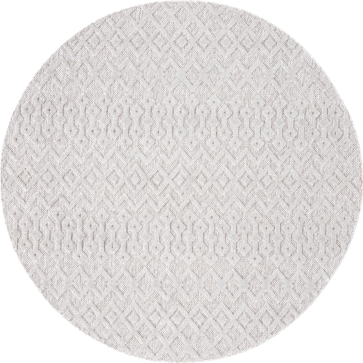 Garden Lattice Charm Collection Area Rug -  Pergola (Grey) Round Grey  lifestyle 18