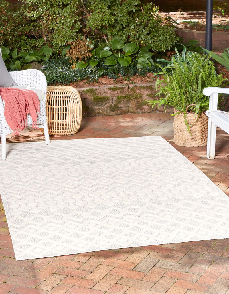 Garden Lattice Charm Collection Area Rug -  Pergola (Ivory) Rectangle Ivory  lifestyle 2