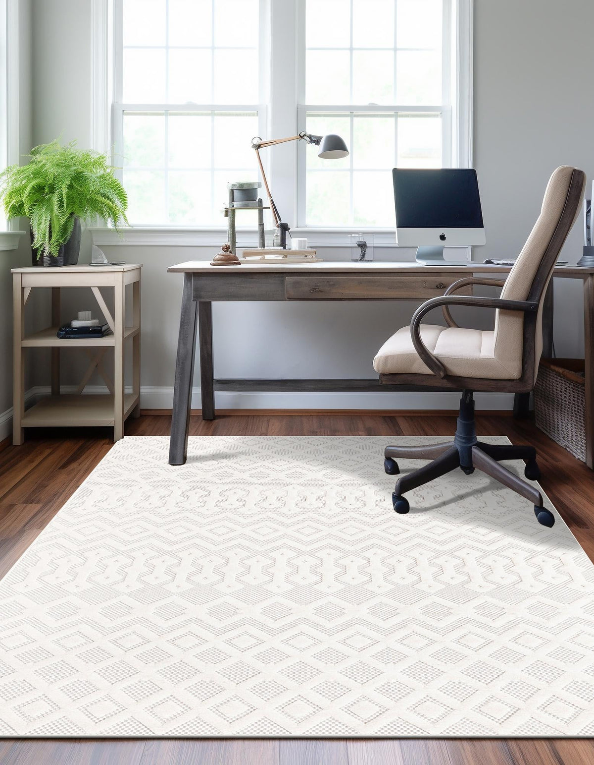 Garden Lattice Charm Collection Area Rug -  Pergola (Ivory) Rectangle Ivory  lifestyle 5