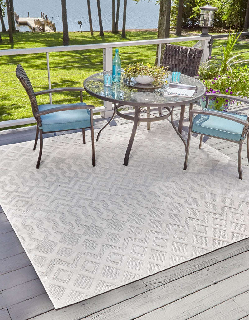 Garden Lattice Charm Collection Area Rug -  Pergola (Ivory) Square Ivory  lifestyle 20