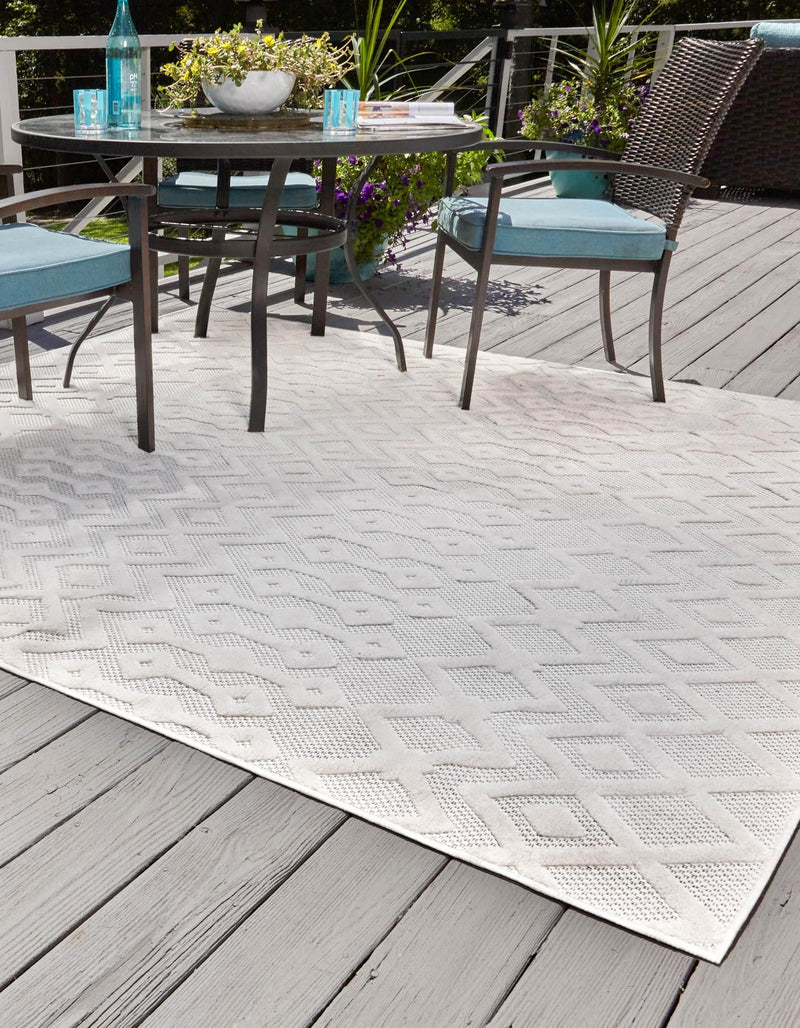 Garden Lattice Charm Collection Area Rug -  Pergola (Ivory) Square Ivory  lifestyle 23