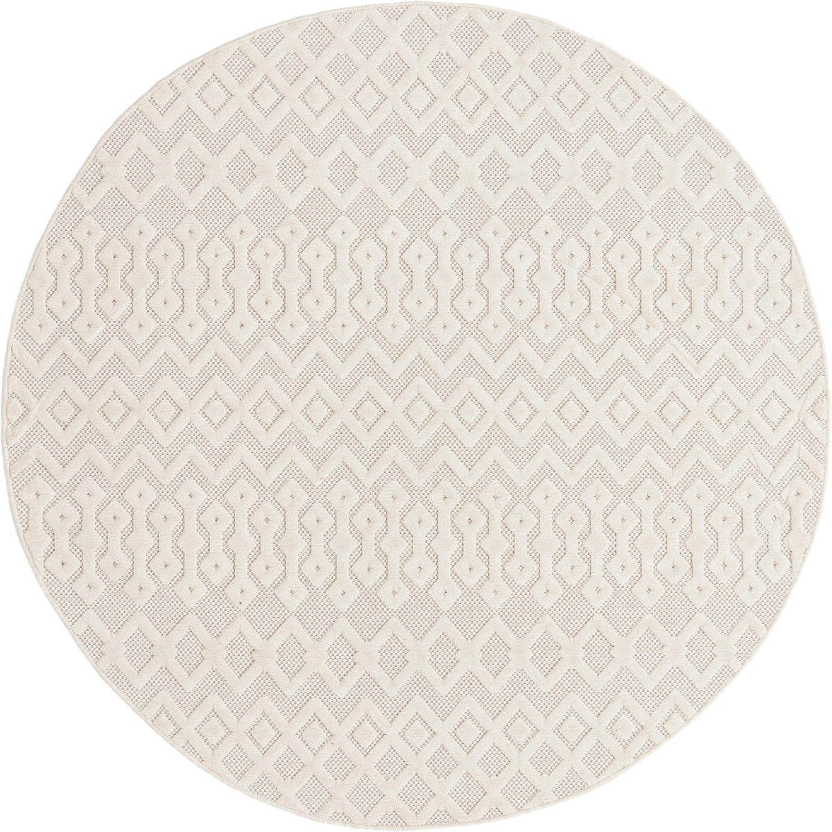 Garden Lattice Charm Collection Area Rug -  Pergola (Ivory) Round Ivory  lifestyle 18