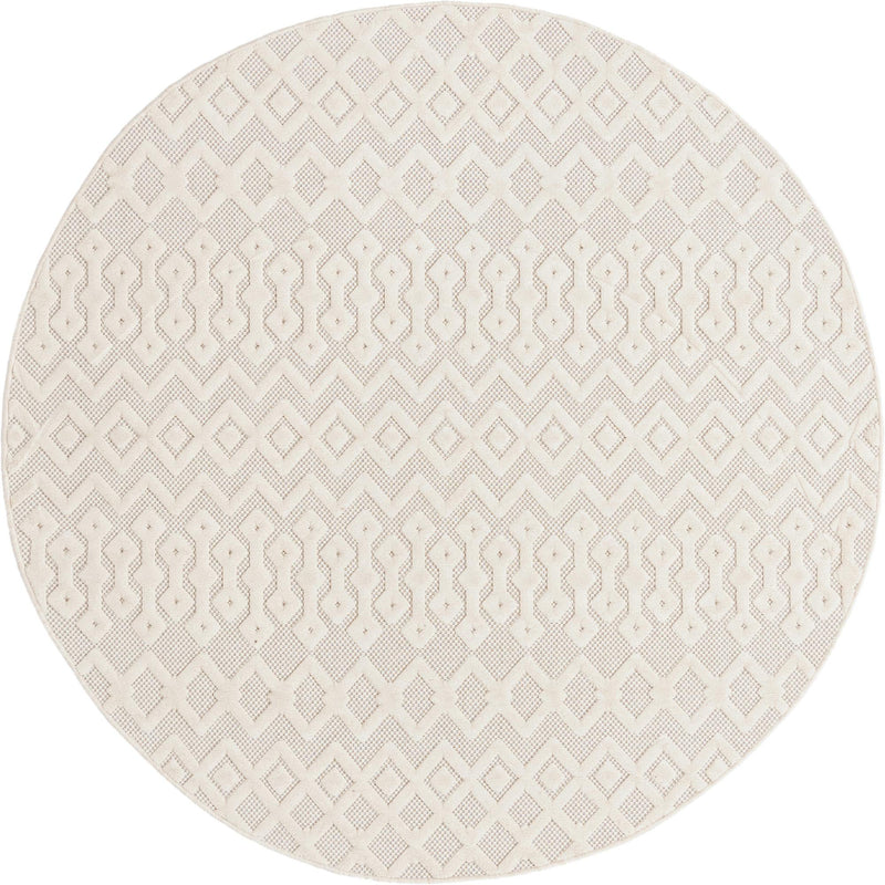 Garden Lattice Charm Collection Area Rug -  Pergola (Ivory) Round Ivory  lifestyle 18