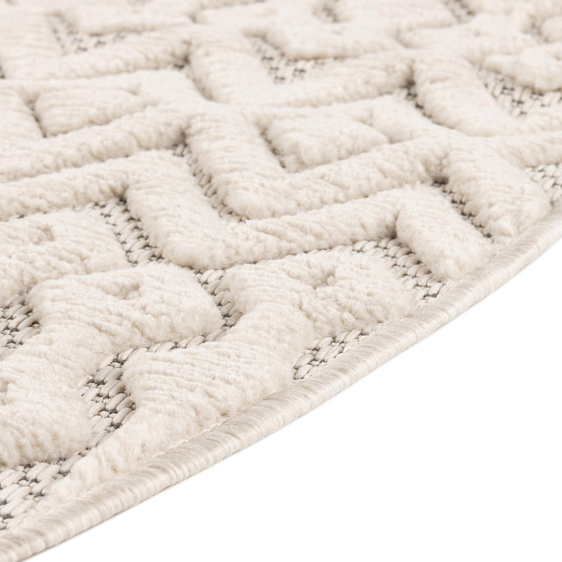 Garden Lattice Charm Collection Area Rug -  Pergola (Ivory) Round Ivory  lifestyle 41