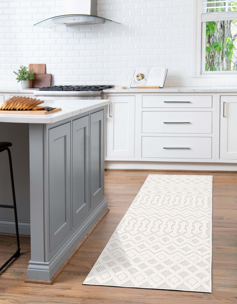 Garden Lattice Charm Collection Area Rug -  Pergola (Ivory) Runner Ivory  lifestyle 25