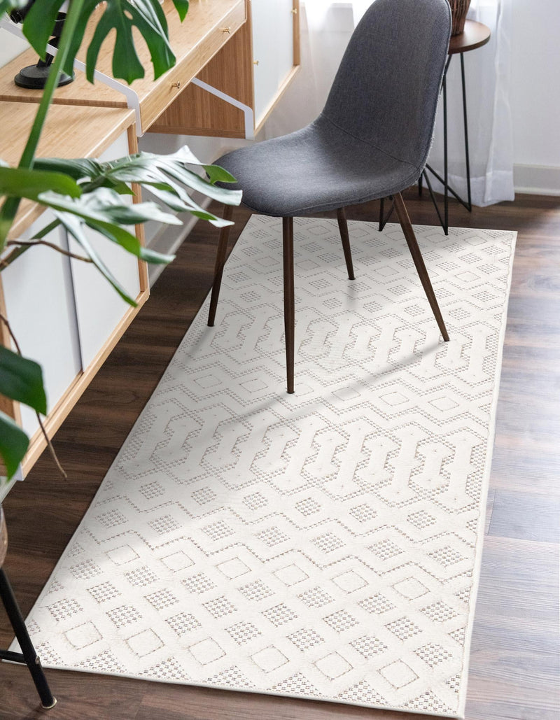 Garden Lattice Charm Collection Area Rug -  Pergola (Ivory) Runner Ivory  lifestyle 27