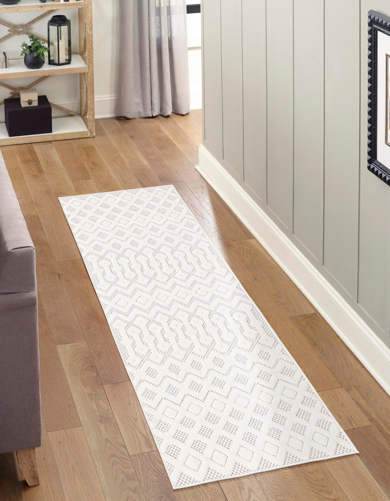 Garden Lattice Charm Collection Area Rug -  Pergola (Ivory) Runner Ivory  lifestyle 29