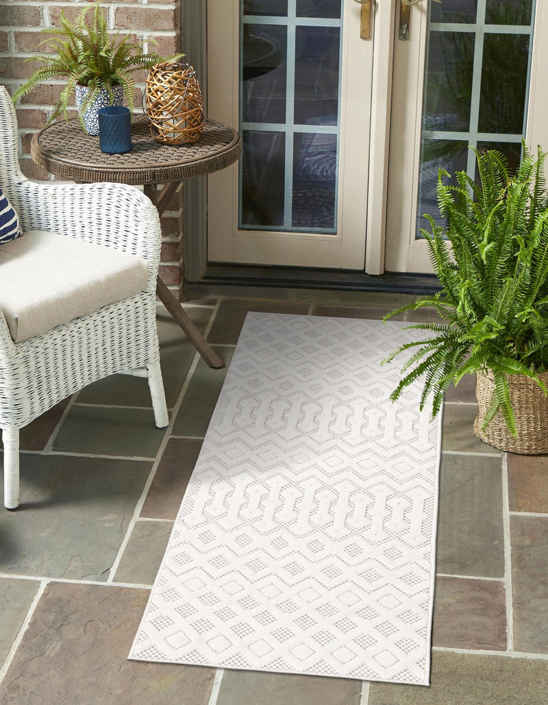 Garden Lattice Charm Collection Area Rug -  Pergola (Ivory) Runner Ivory  lifestyle 32