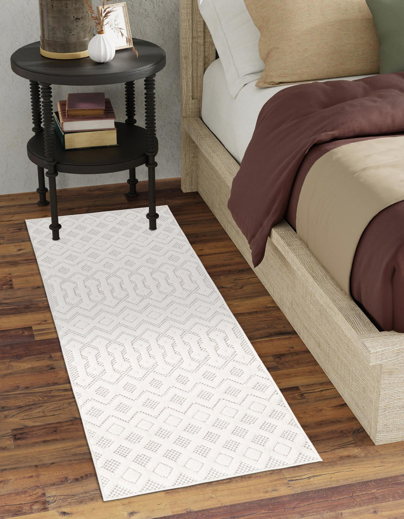 Garden Lattice Charm Collection Area Rug -  Pergola (Ivory) Runner Ivory  lifestyle 33