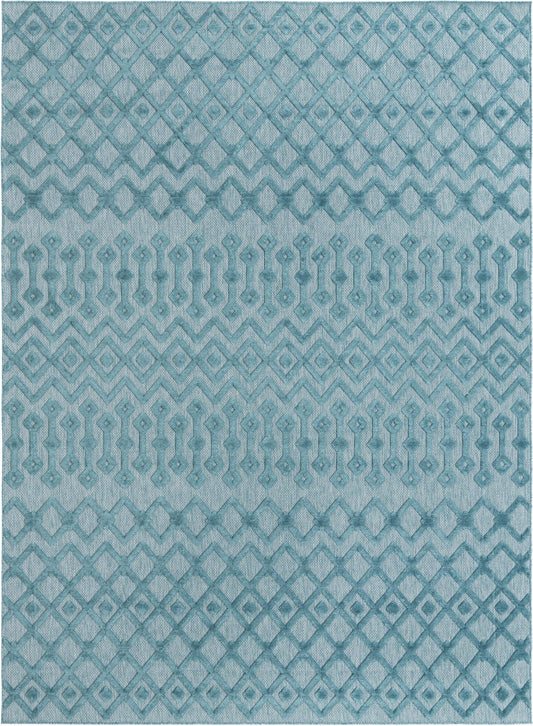 Garden Lattice Charm Collection Area Rug -  Pergola (Aqua) Rectangle Aqua Main