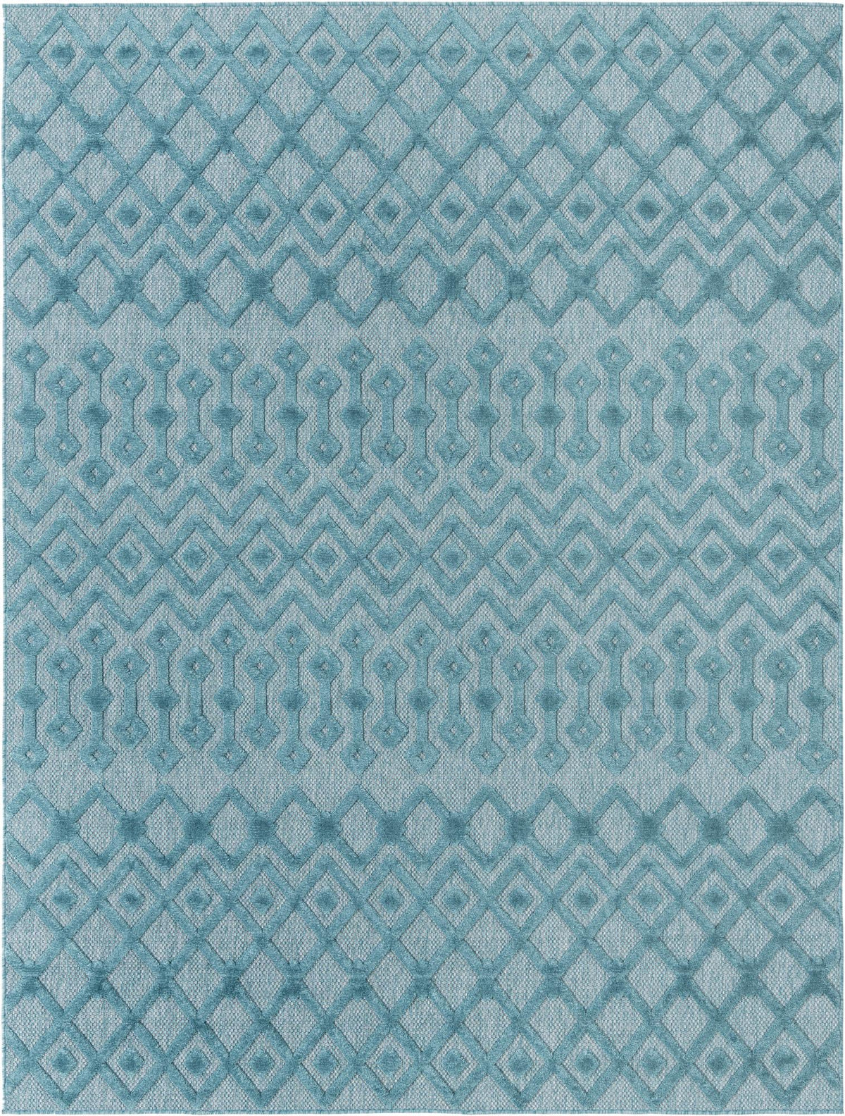 Garden Lattice Charm Collection Area Rug -  Pergola (Aqua) Rectangle Aqua  lifestyle 3