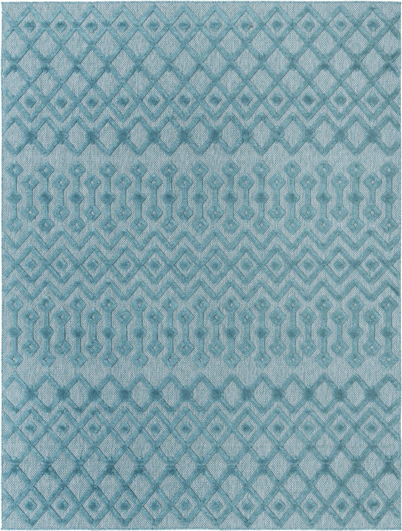 Garden Lattice Charm Collection Area Rug -  Pergola (Aqua) Rectangle Aqua  lifestyle 3