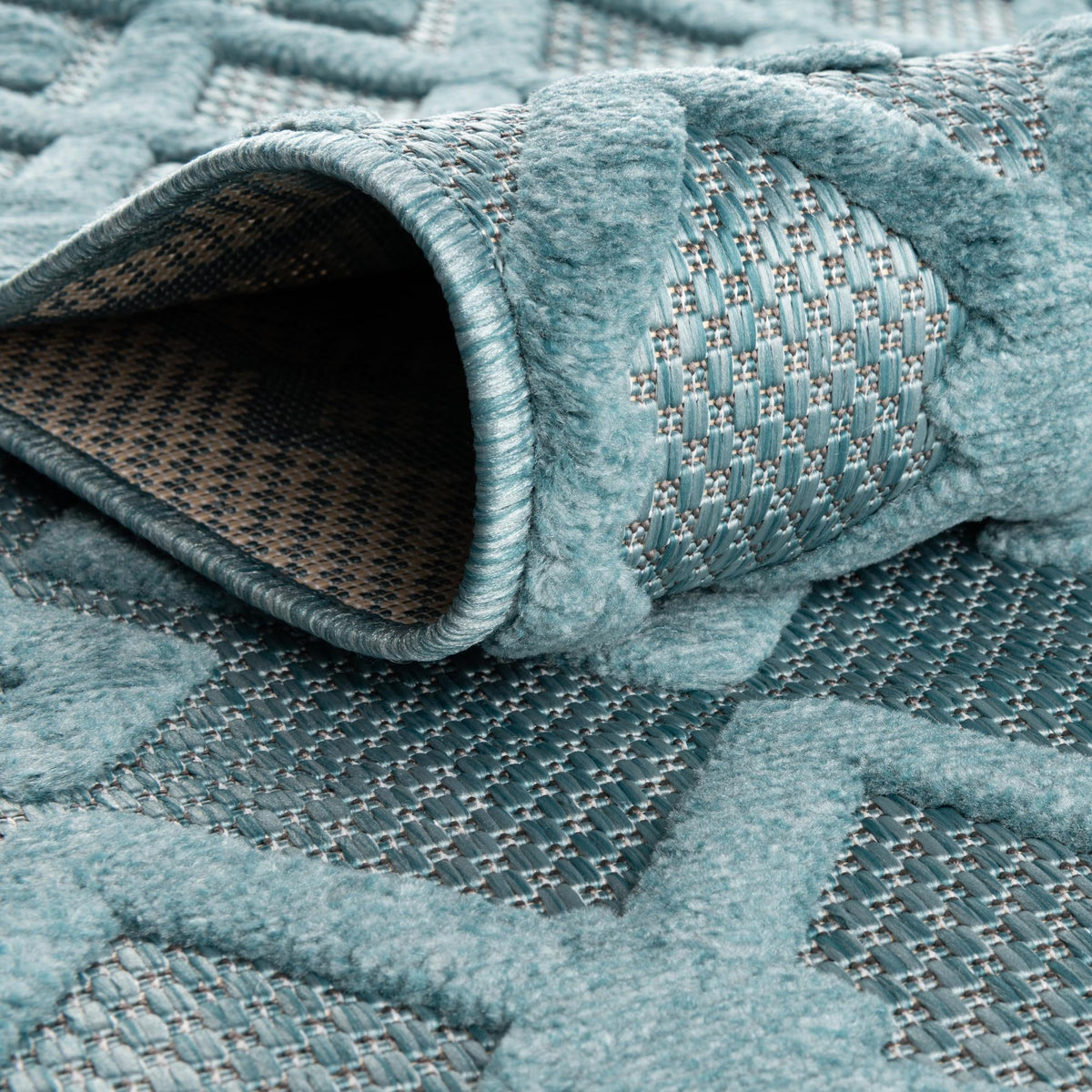Garden Lattice Charm Collection Area Rug -  Pergola (Aqua) Rectangle Aqua  lifestyle 13