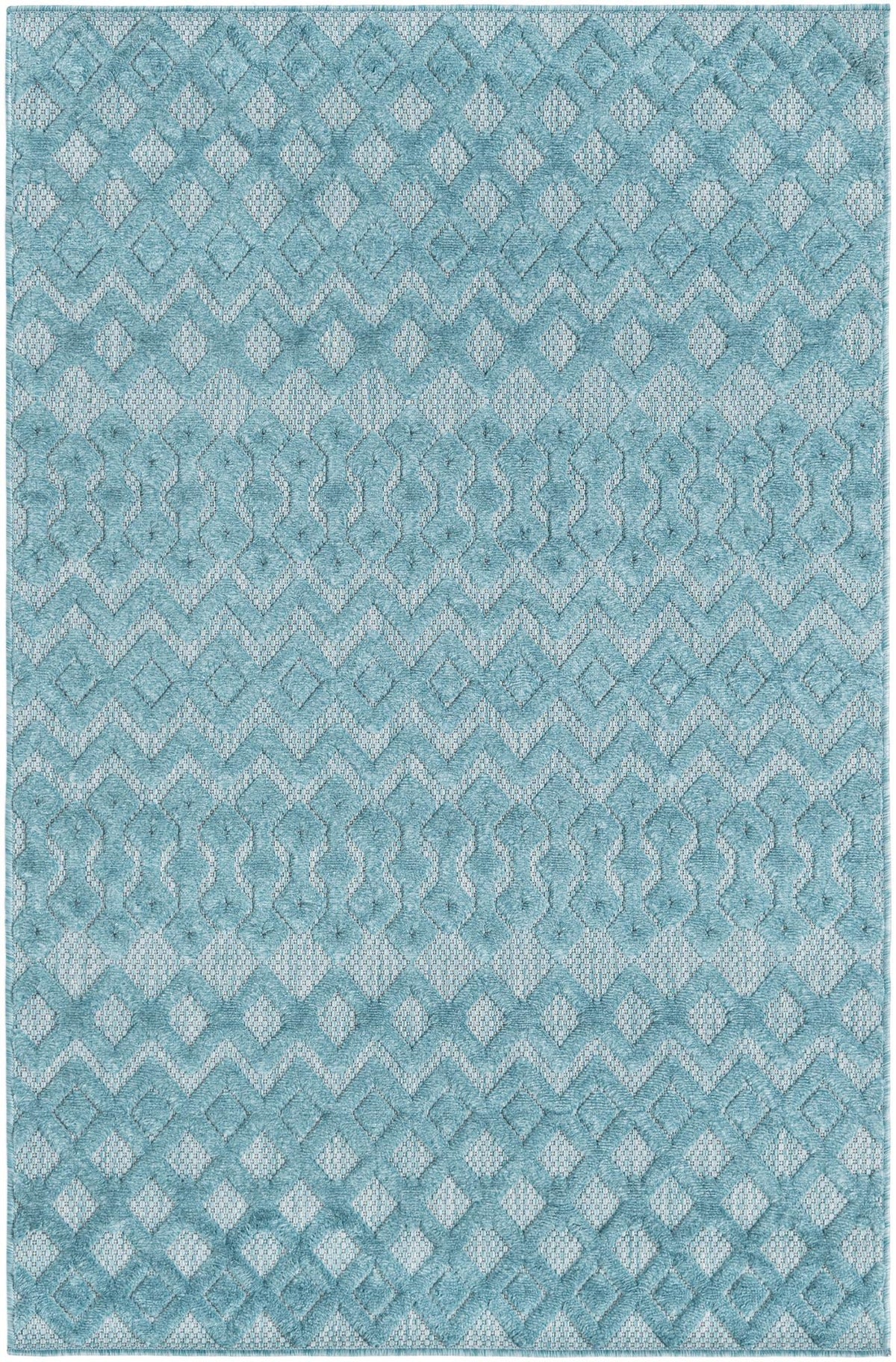 Garden Lattice Charm Collection Area Rug -  Pergola (Aqua) Rectangle Aqua  lifestyle 2