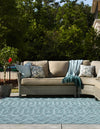 Garden Lattice Charm Collection Area Rug -  Pergola (Aqua) Square Aqua  lifestyle 28