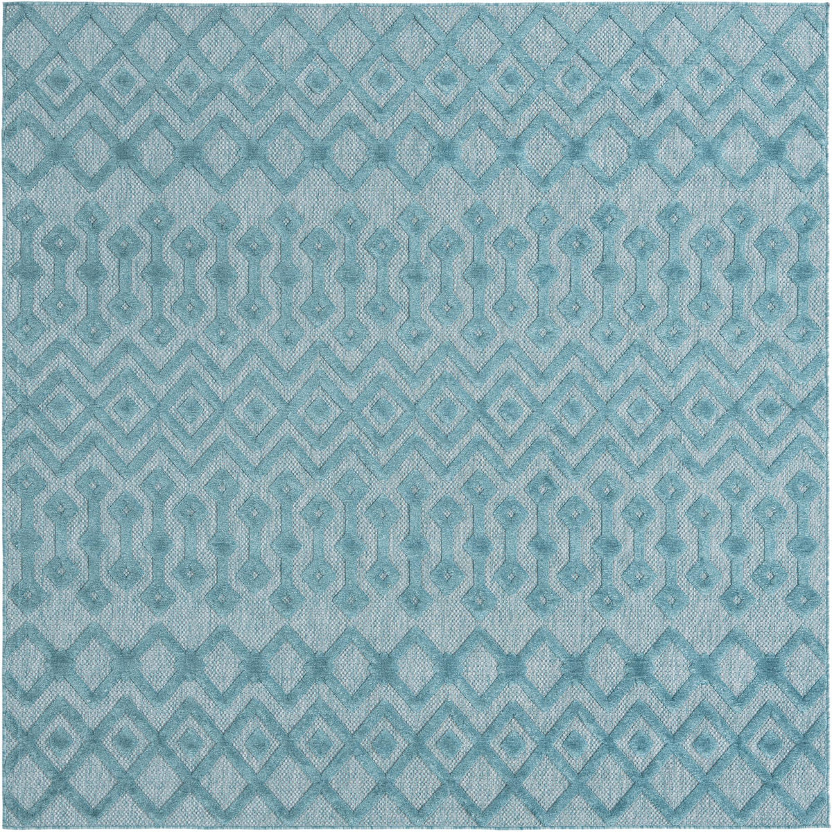 Garden Lattice Charm Collection Area Rug -  Pergola (Aqua) Square Aqua  lifestyle 22
