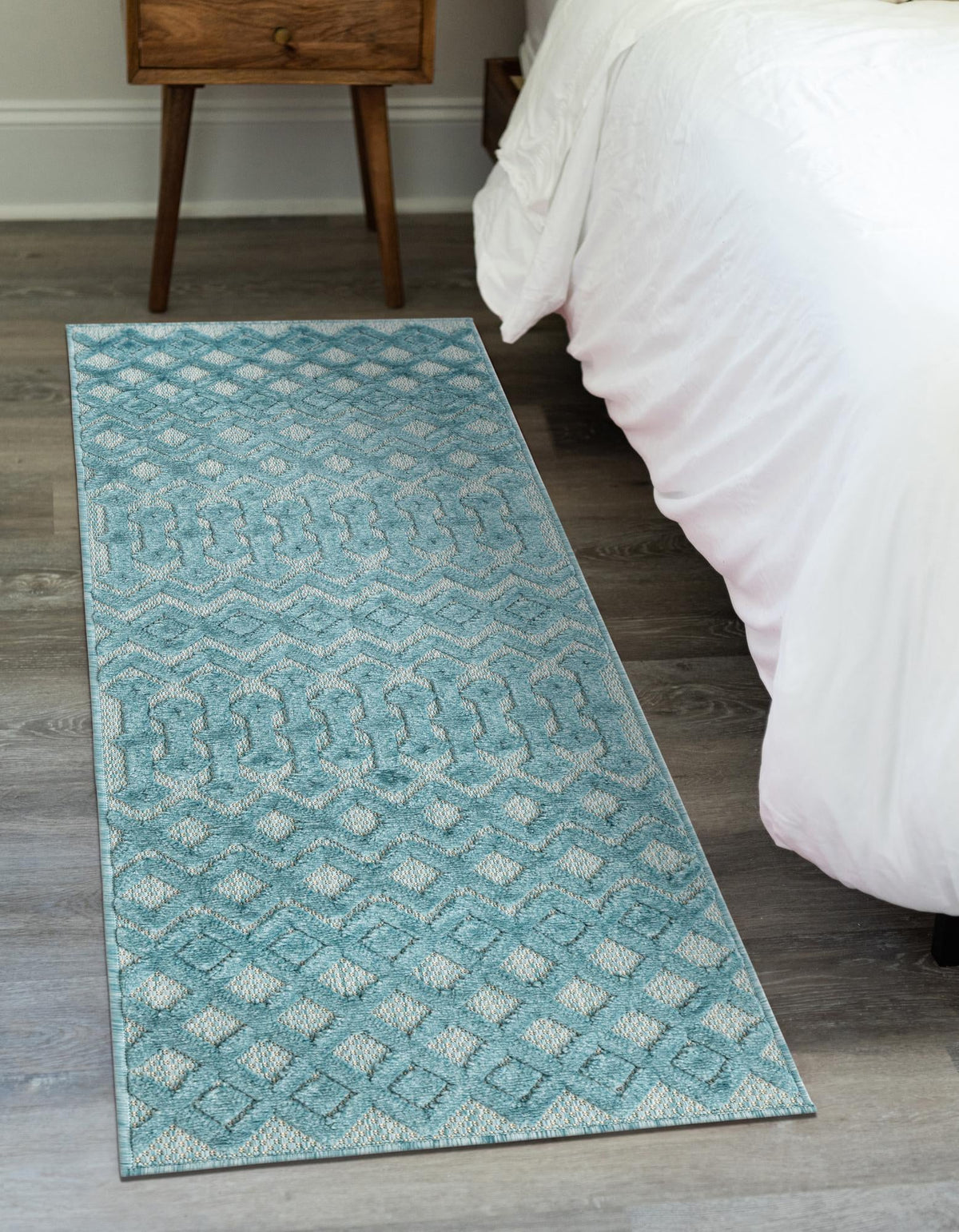 Garden Lattice Charm Collection Area Rug -  Pergola (Aqua) Runner Aqua  lifestyle 32