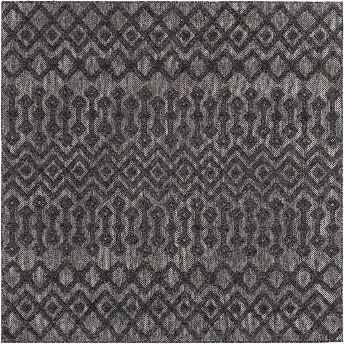 Garden Lattice Charm Collection Area Rug -  Pergola (Charcoal) Square Charcoal  lifestyle 17