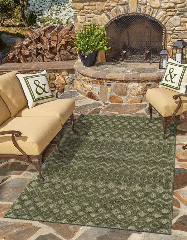 Garden Lattice Charm Collection Area Rug -  Pergola (Green) Rectangle Green  lifestyle 10