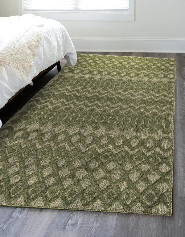 Garden Lattice Charm Collection Area Rug -  Pergola (Green) Rectangle Green  lifestyle 11