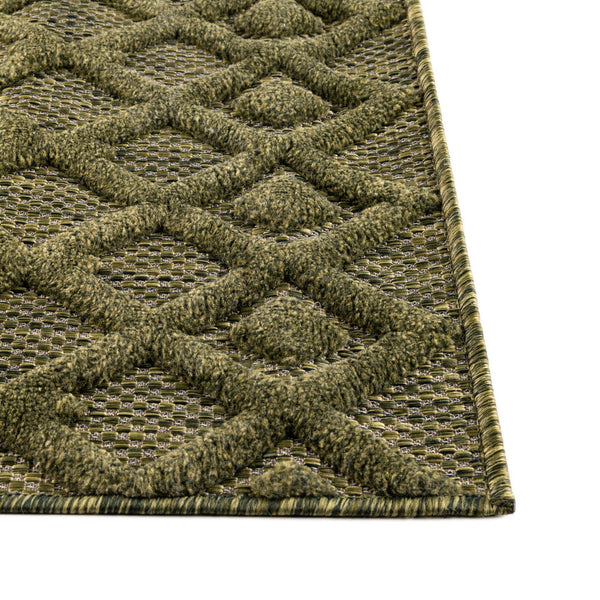 Garden Lattice Charm Collection Area Rug -  Pergola (Green) Rectangle Green  lifestyle 17