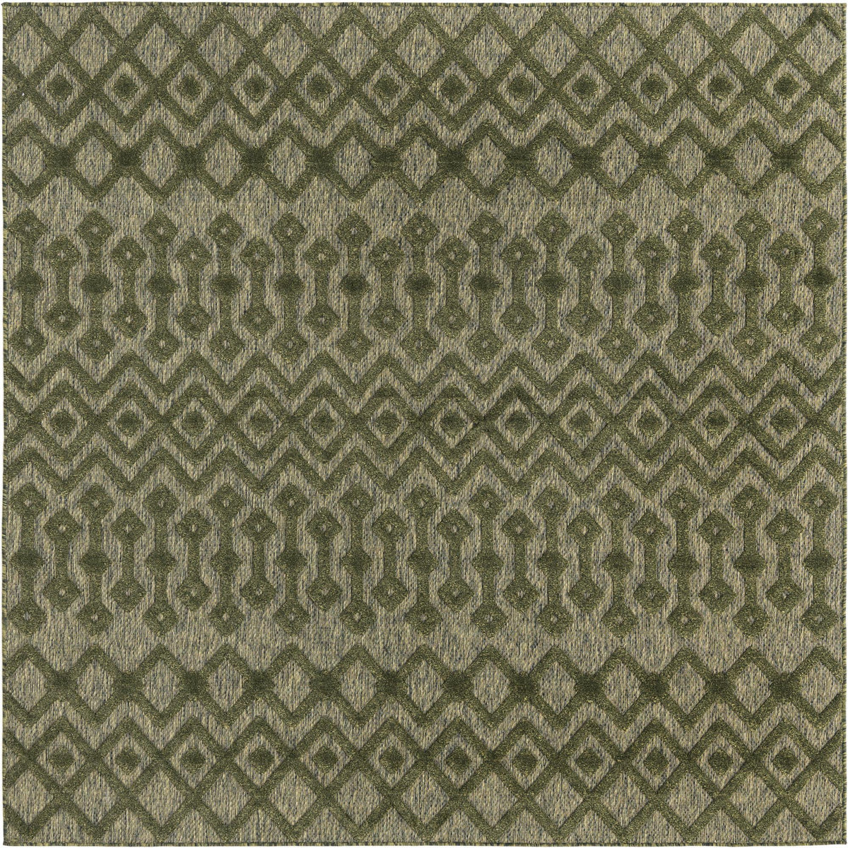 Garden Lattice Charm Collection Area Rug -  Pergola (Green) Square Green  lifestyle 18