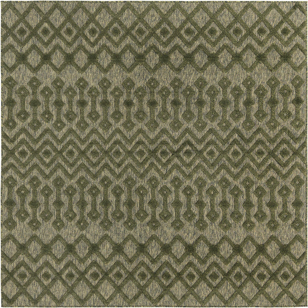 Garden Lattice Charm Collection Area Rug -  Pergola (Green) Square Green  lifestyle 18