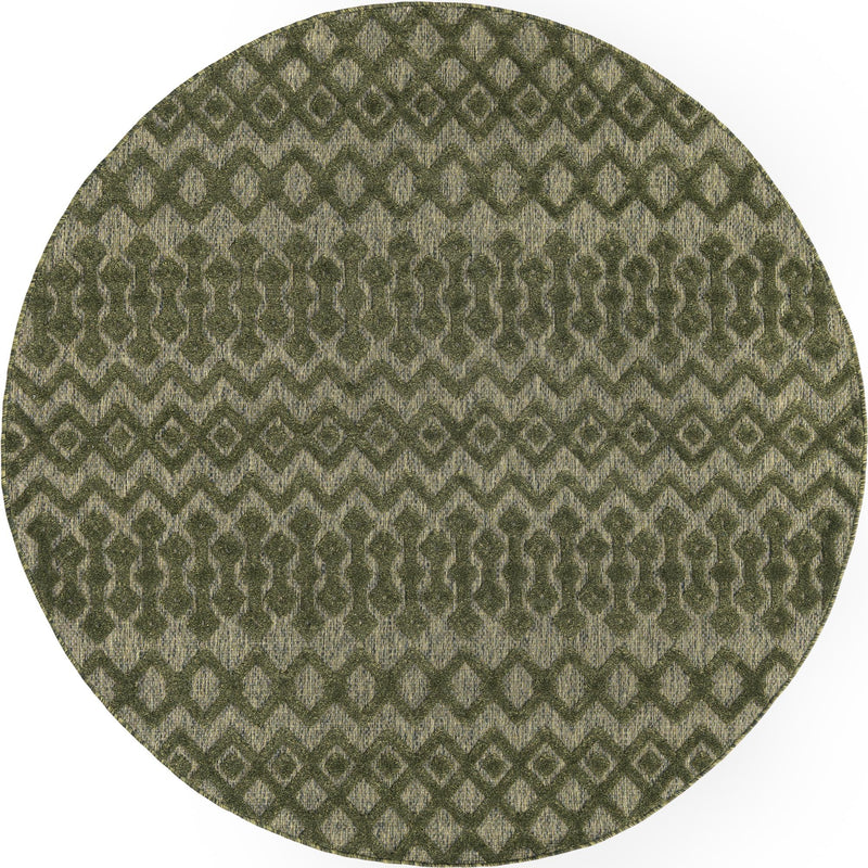 Garden Lattice Charm Collection Area Rug -  Pergola (Green) Round Green  lifestyle 19