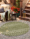 Garden Lattice Charm Collection Area Rug -  Pergola (Green) Round Green  lifestyle 22