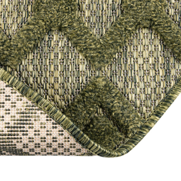 Garden Lattice Charm Collection Area Rug -  Pergola (Green) Round Green  lifestyle 48
