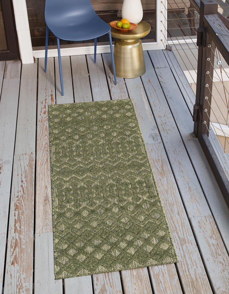Garden Lattice Charm Collection Area Rug -  Pergola (Green) Runner Green  lifestyle 23