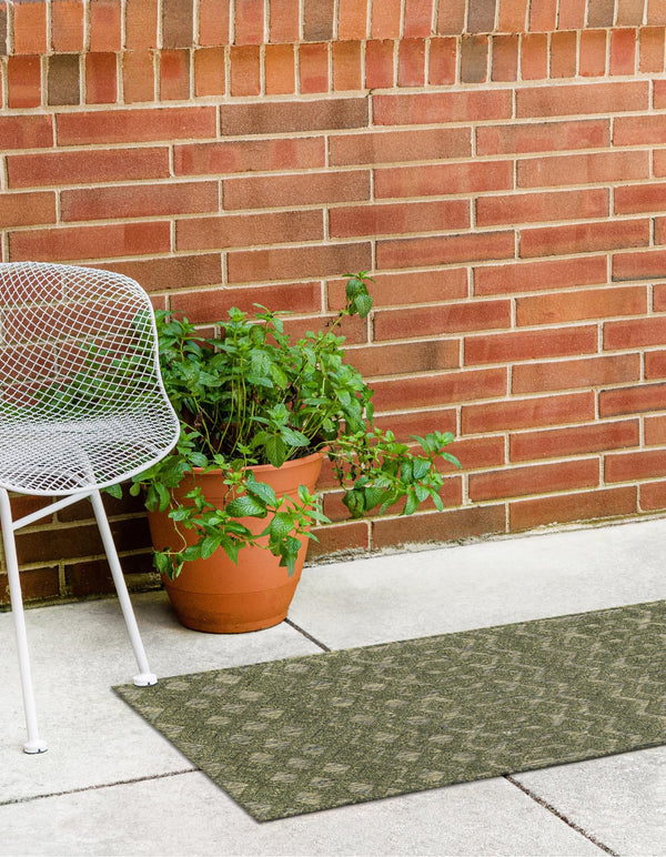 Garden Lattice Charm Collection Area Rug -  Pergola (Green) Runner Green  lifestyle 27