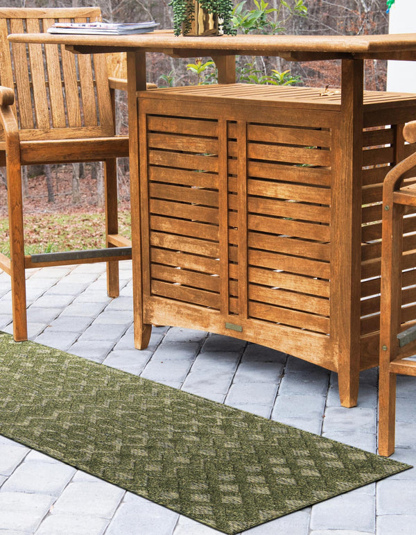 Garden Lattice Charm Collection Area Rug -  Pergola (Green) Runner Green  lifestyle 33
