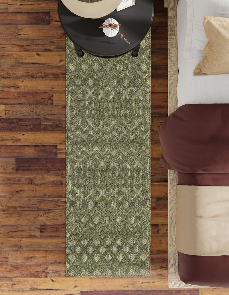 Garden Lattice Charm Collection Area Rug -  Pergola (Green) Runner Green  lifestyle 34