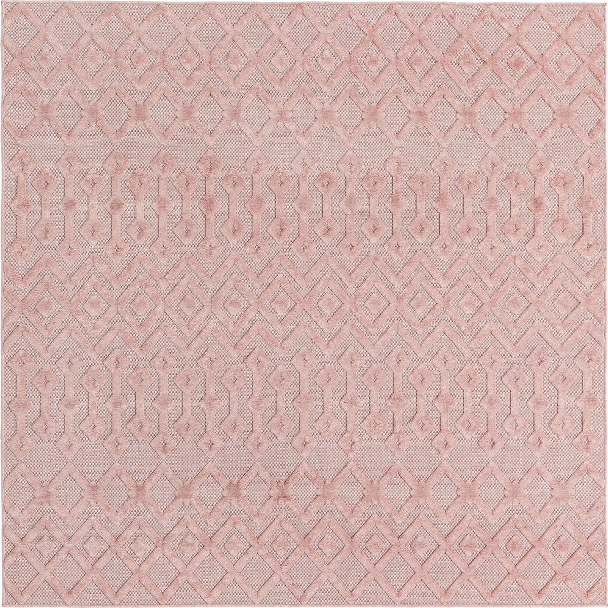 Garden Lattice Charm Collection Area Rug -  Pergola (Pink) Square Pink  lifestyle 18