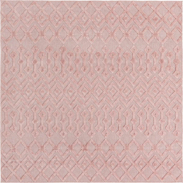 Garden Lattice Charm Collection Area Rug -  Pergola (Pink) Square Pink  lifestyle 18