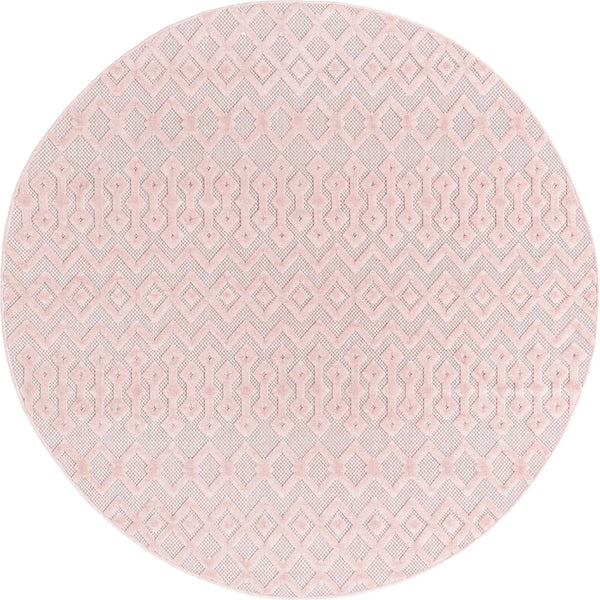 Garden Lattice Charm Collection Area Rug -  Pergola (Pink) Round Pink  lifestyle 19