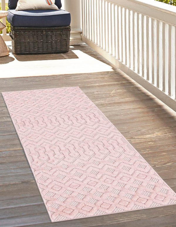 Garden Lattice Charm Collection Area Rug -  Pergola (Pink) Runner Pink  lifestyle 33
